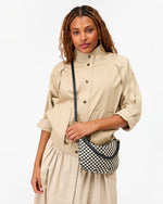 Load image into Gallery viewer, Petit Moyen Messenger in Black &amp; Cream Woven Checker
