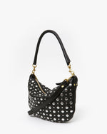 Load image into Gallery viewer, Petit Moyen Messenger in Black with Silver Studs
