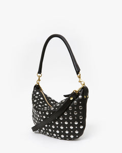 Petit Moyen Messenger in Black with Silver Studs