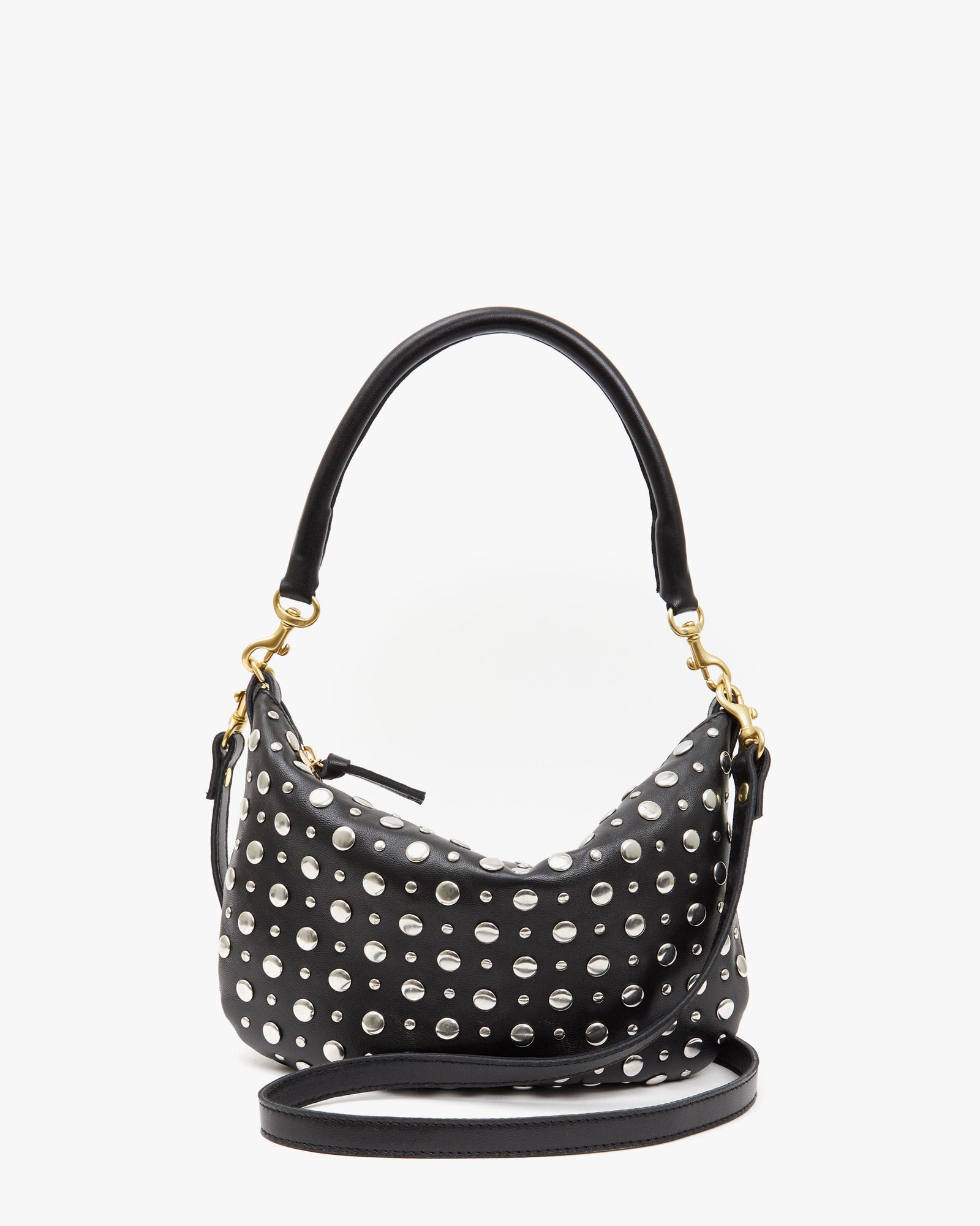 Petit Moyen Messenger in Black with Silver Studs