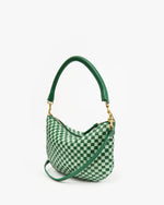 Load image into Gallery viewer, Petit Moyen Messenger in Fern &amp; Mist Woven Checker
