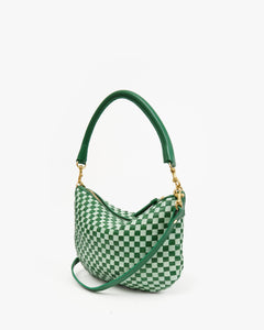 Petit Moyen Messenger in Fern & Mist Woven Checker