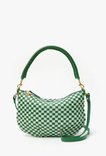 Load image into Gallery viewer, Petit Moyen Messenger in Fern &amp; Mist Woven Checker
