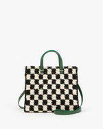 Load image into Gallery viewer, Petit Summer Simple Tote in Black/Cream Crochet Mini Checker
