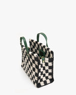 Load image into Gallery viewer, Petit Summer Simple Tote in Black/Cream Crochet Mini Checker
