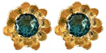 Load image into Gallery viewer, Camelia Flower Studs in Teal
