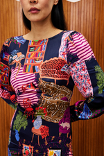 Load image into Gallery viewer, Cattleya Dress in Night Salon Print
