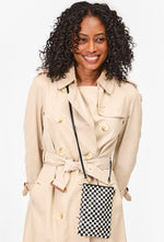 Load image into Gallery viewer, Poche Bag in Black &amp; Cream Woven Checker

