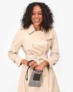 Load image into Gallery viewer, Poche Bag in Black &amp; Cream Woven Checker

