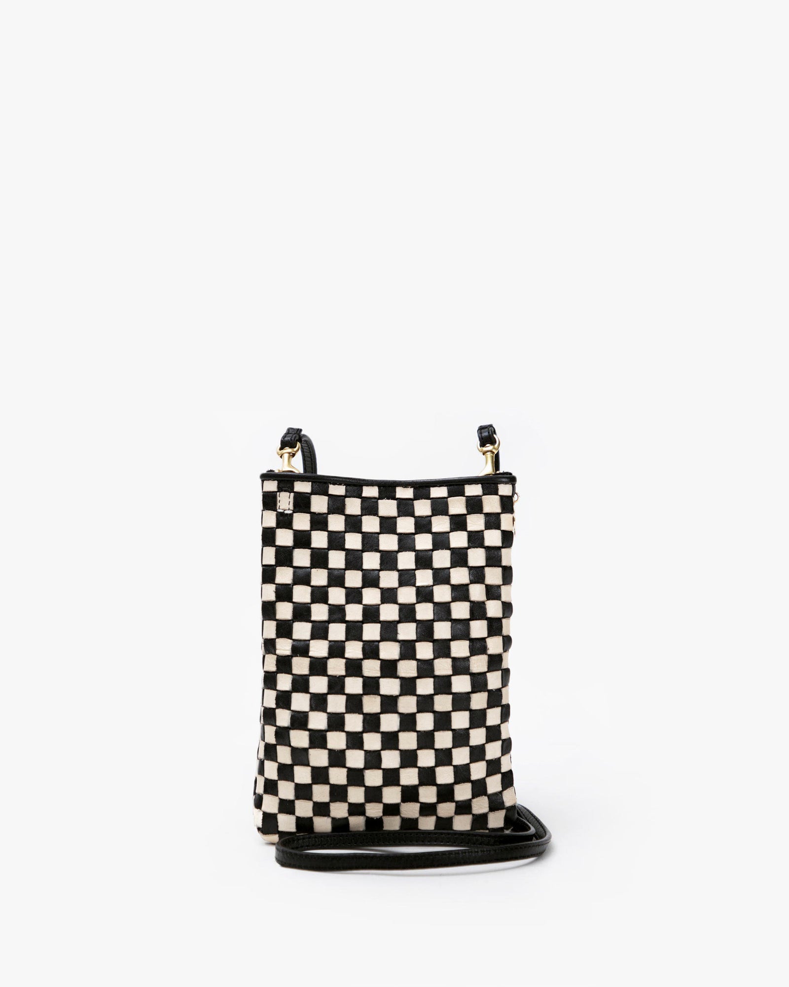 Poche Bag in Black & Cream Woven Checker