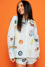 Load image into Gallery viewer, Lucky Icon Striped Top in Green and White
