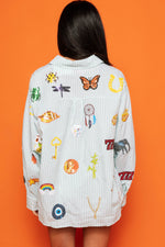 Load image into Gallery viewer, Lucky Icon Striped Top in Green and White
