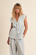 Load image into Gallery viewer, Striped Wide Leg Pants in Blue
