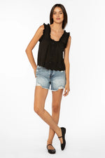 Load image into Gallery viewer, Rosabel Eyelet Sleeveless Shirt in Black
