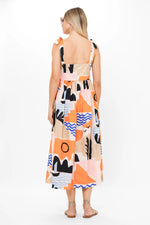 Load image into Gallery viewer, Tie Strap Pocket Midi Dress in Riviera Orange
