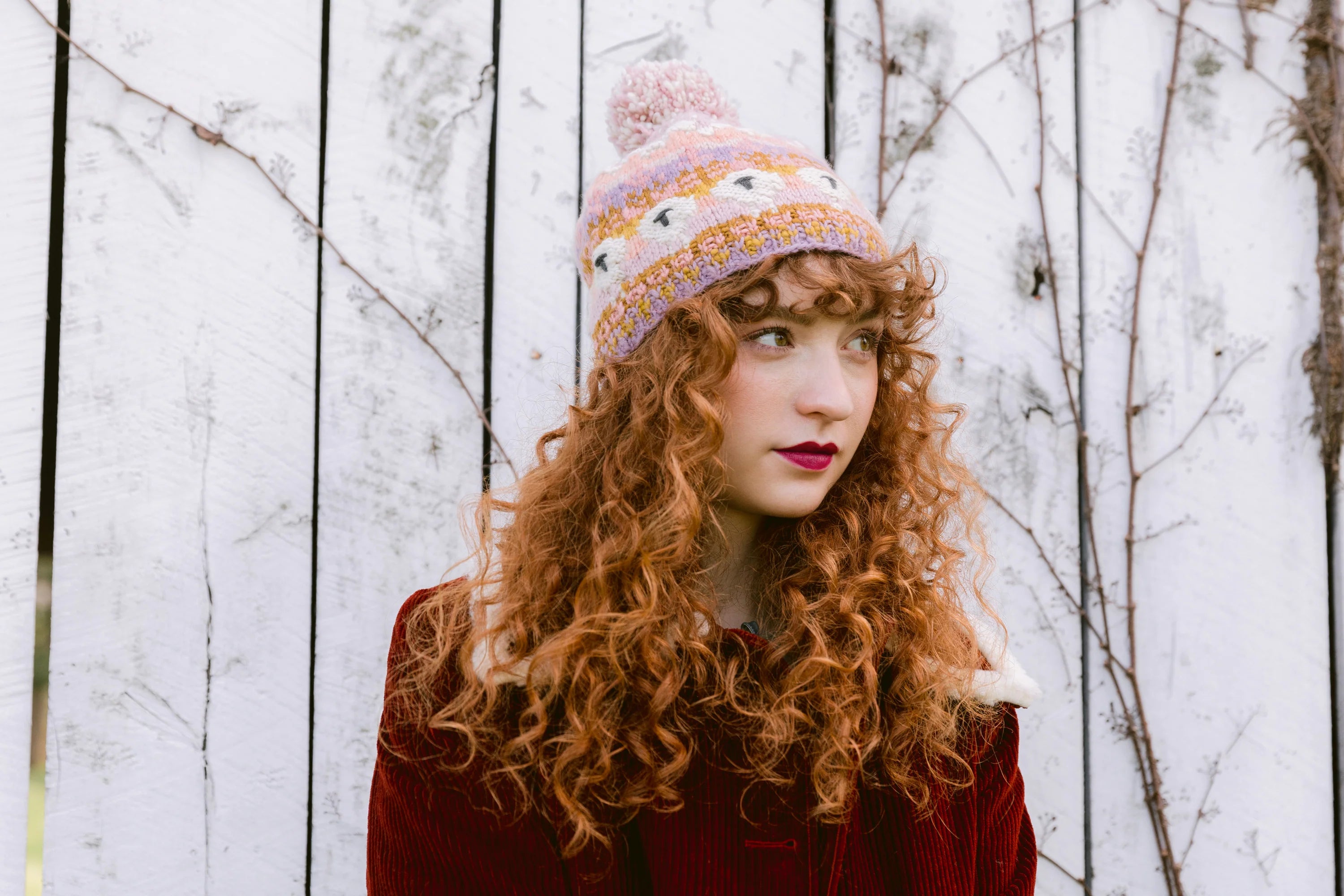 Suffolk Sheep Hat in Mauve