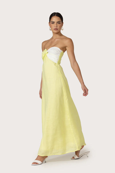 lime linen dress Karen Millen Linen Blend Beaded Cutwork Midi Dress in Lime