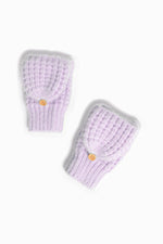 Load image into Gallery viewer, Waffle Knit Flip Mittens in Lavender
