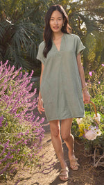 Load image into Gallery viewer, Lauren Dress in Soft Vintage Olive Branch
