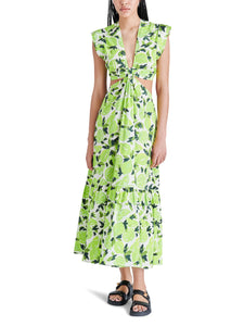 Amanda Midi Dress in Neon Green