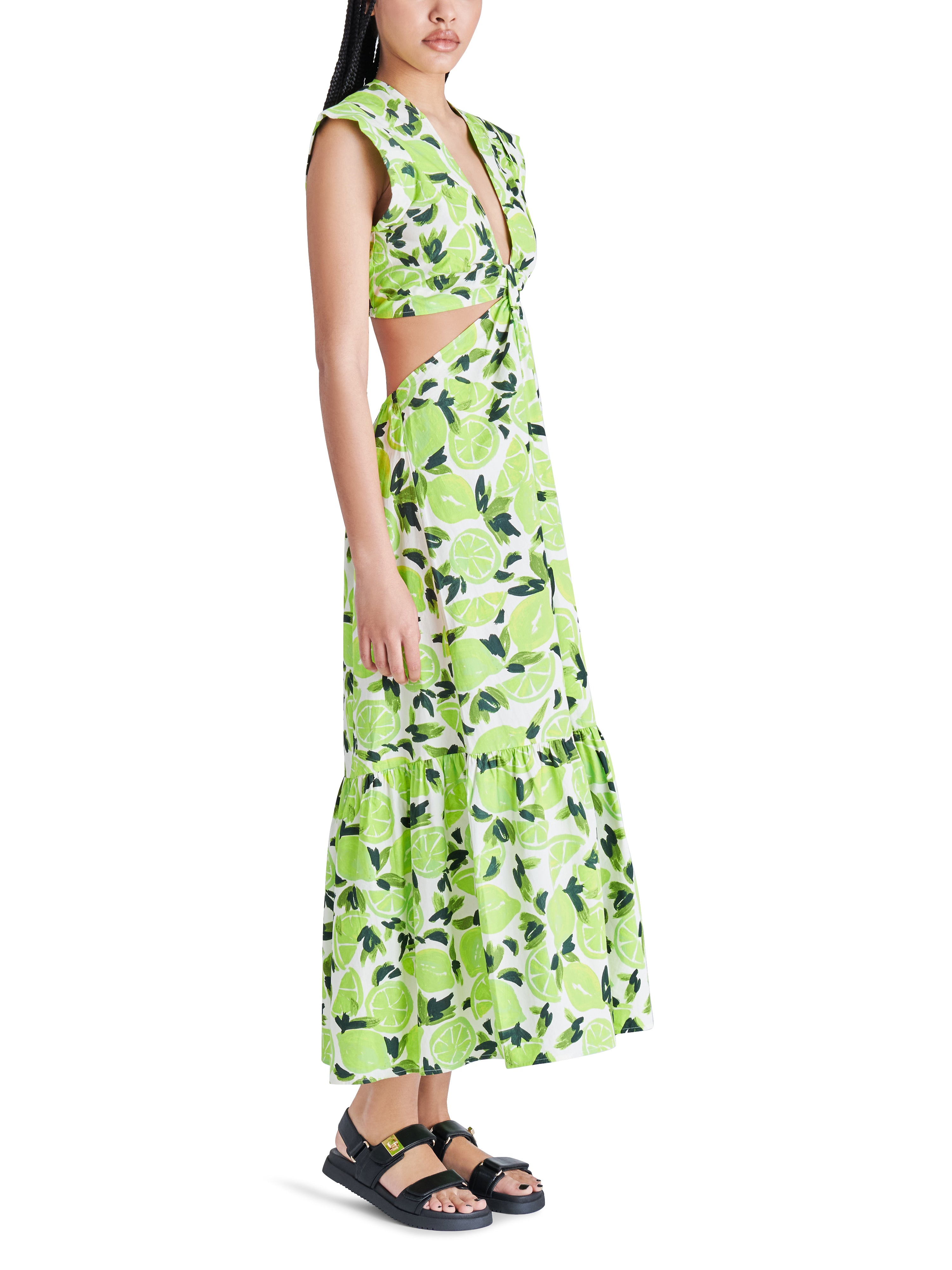 Amanda Midi Dress in Neon Green