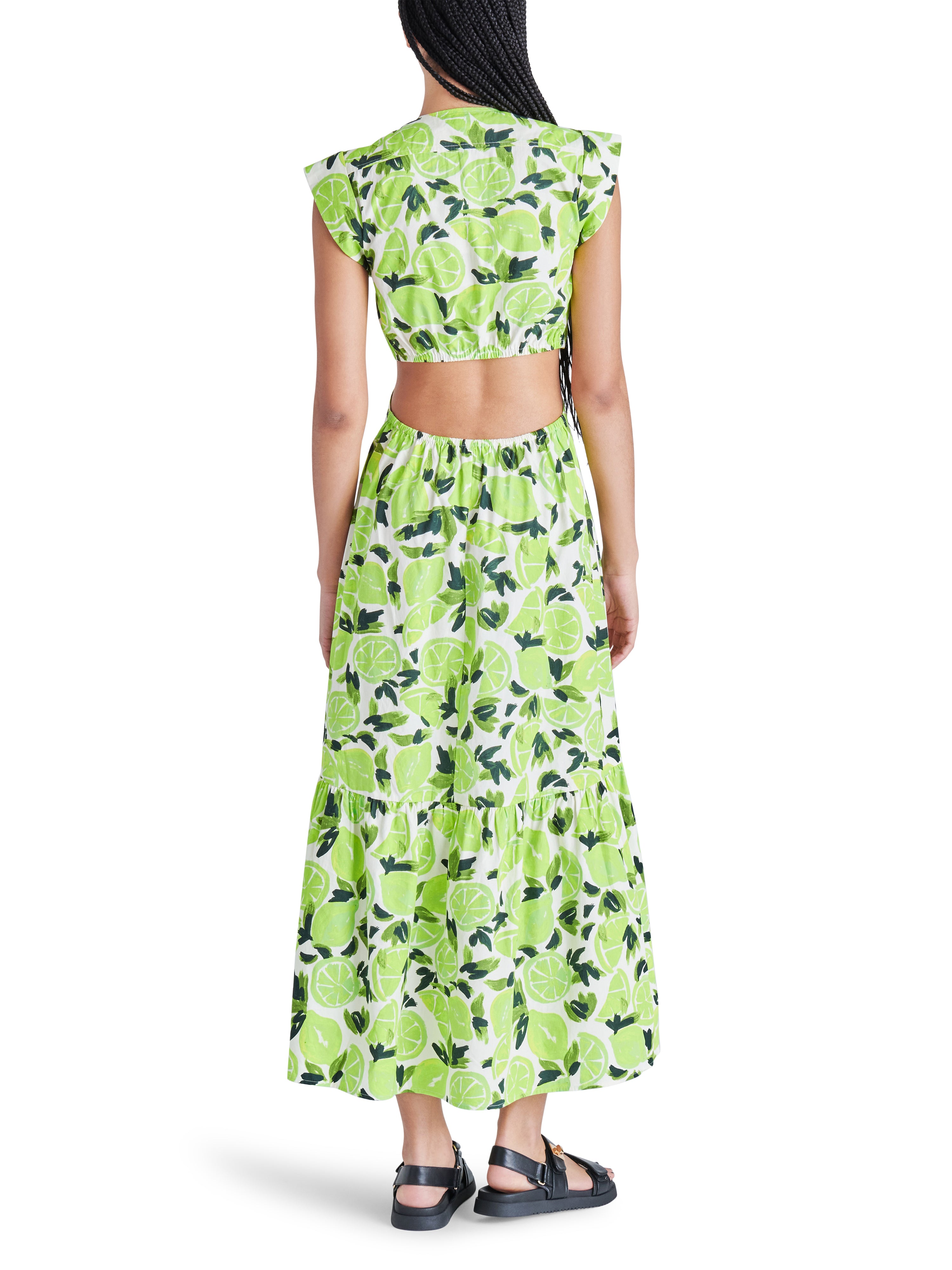 Amanda Midi Dress in Neon Green