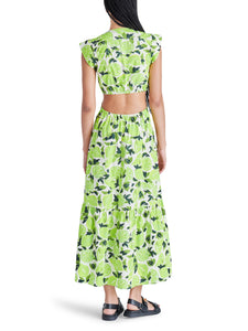 Amanda Midi Dress in Neon Green