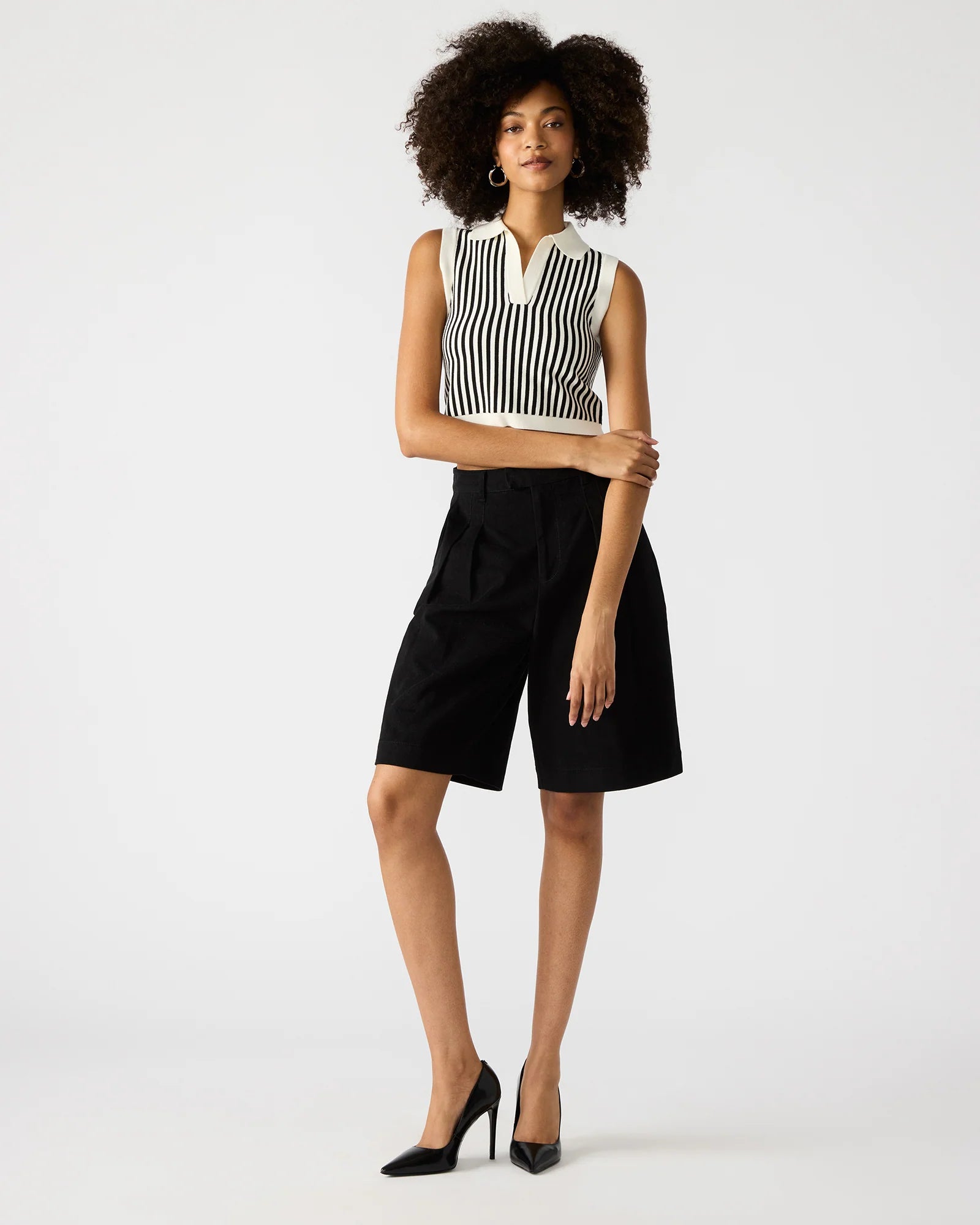 Amery Sweater Vest in Black/White