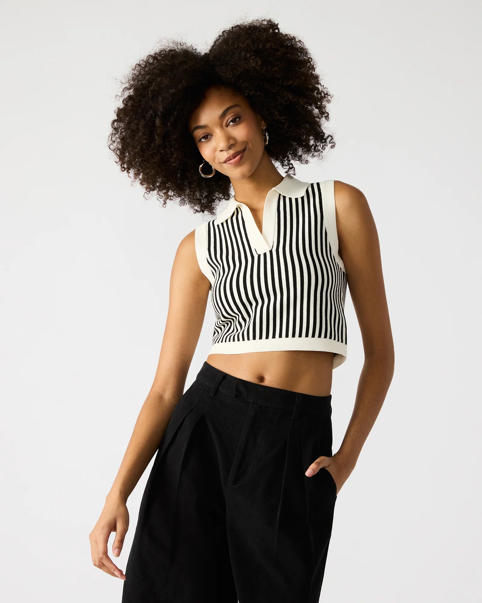 Amery Sweater Vest in Black/White