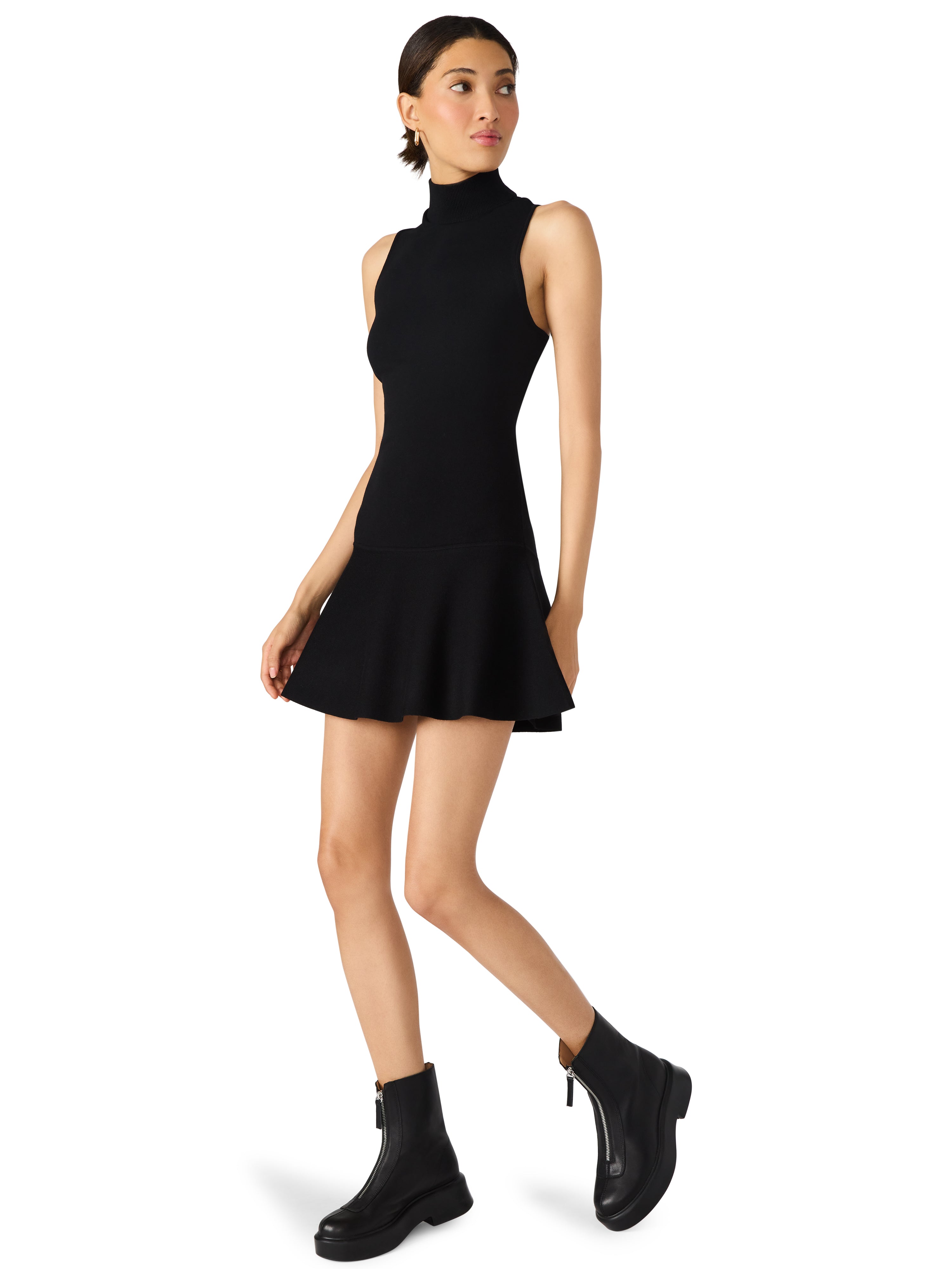 Breslin Sleeveless Sweater Dress in Black