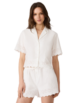 Load image into Gallery viewer, Sandra Top with Embroidery in White
