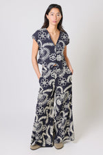 Load image into Gallery viewer, Rene Trousers in Blue Embroidery
