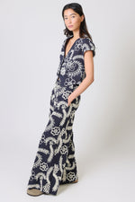 Load image into Gallery viewer, Rene Trousers in Blue Embroidery
