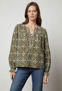 Audette Blouse in Hunter Green