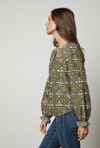 Audette Blouse in Hunter Green