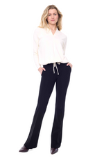 Load image into Gallery viewer, Solid Ponte Boot Leg Trouser in Black
