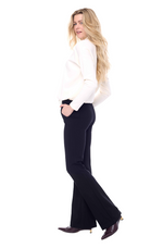 Load image into Gallery viewer, Solid Ponte Boot Leg Trouser in Black
