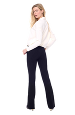 Load image into Gallery viewer, Solid Ponte Boot Leg Trouser in Black

