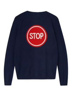 Stop/Go Crew Sweater in Shark Navy Multi