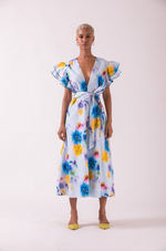Load image into Gallery viewer, Meaghan Midi Dress in Blue Sky Floral
