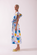 Load image into Gallery viewer, Meaghan Midi Dress in Blue Sky Floral
