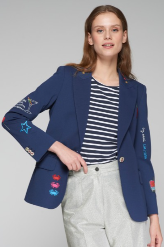 Heather Blazer in Punto Roma Azul
