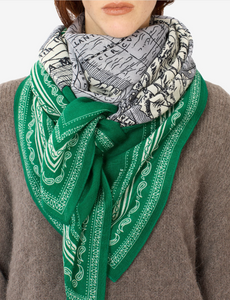 Mappemonde Scarf in Green