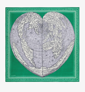 Mappemonde Scarf in Green