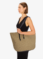 Load image into Gallery viewer, Canvas Shopping Bag in Cannage Natural

