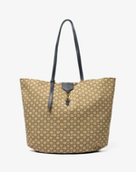 Load image into Gallery viewer, Canvas Shopping Bag in Cannage Natural
