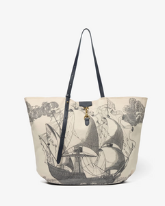 Canvas Shopping Bag in Des Rives Et Des Reves Night