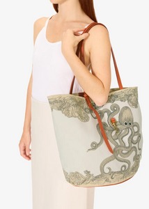 Canvas Shopping Bag in Poseidon Natural