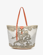 Load image into Gallery viewer, Canvas Shopping Bag in Poseidon Natural
