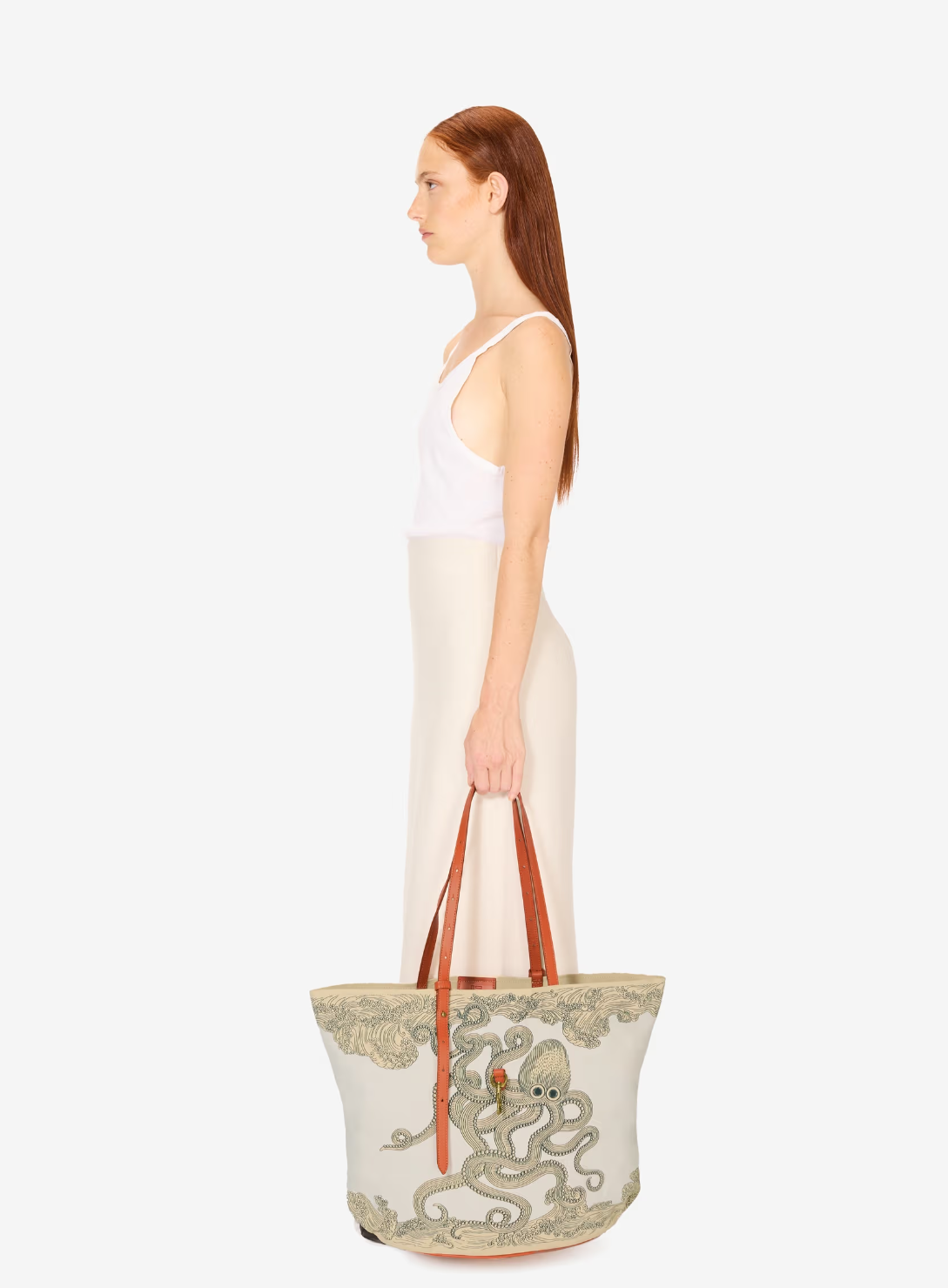 Canvas Shopping Bag in Poseidon Natural